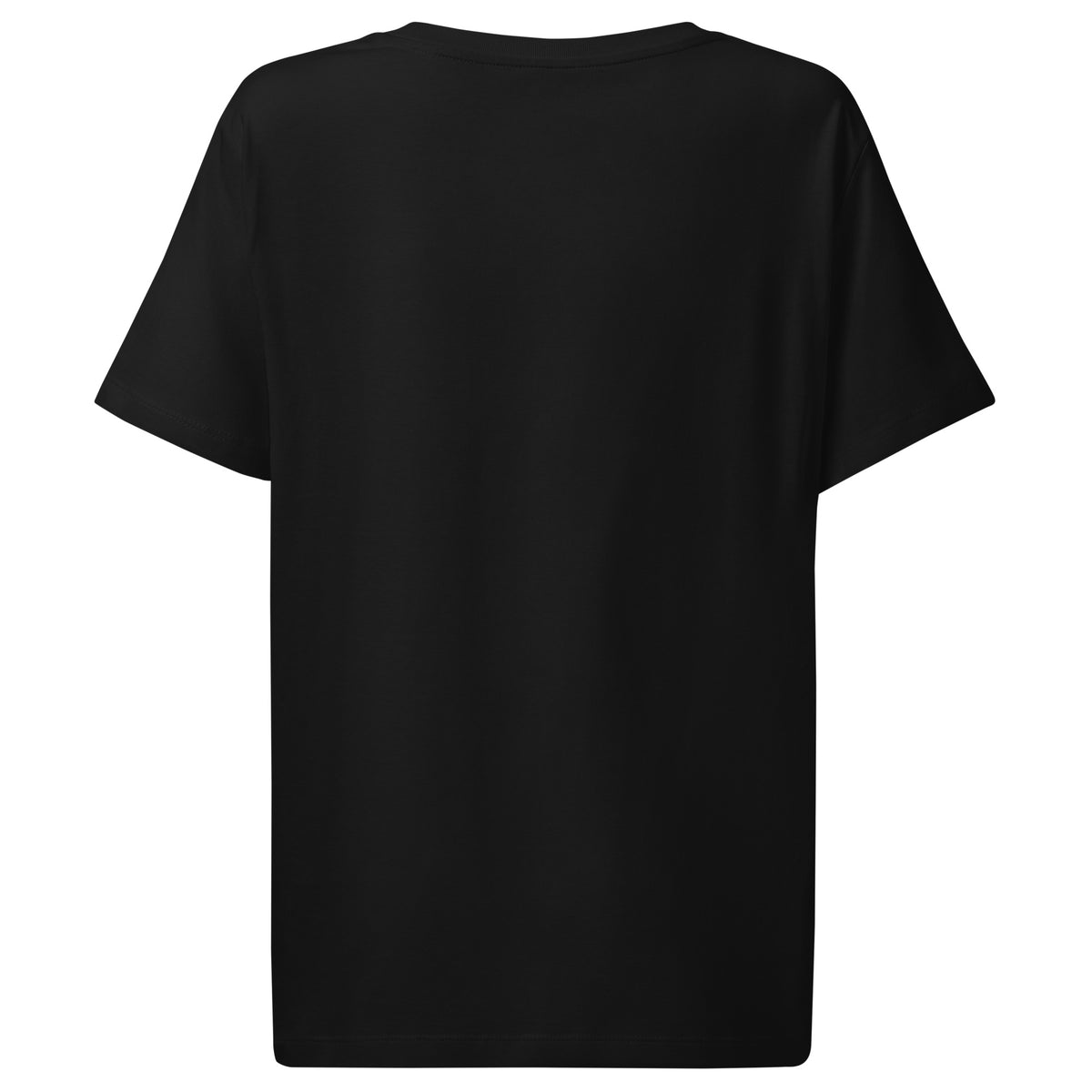 Plain back of black t-shirt.