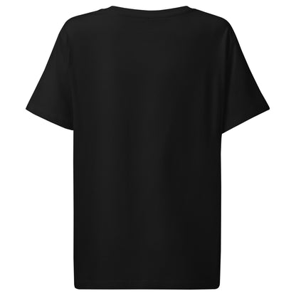 Plain back of black t-shirt.
