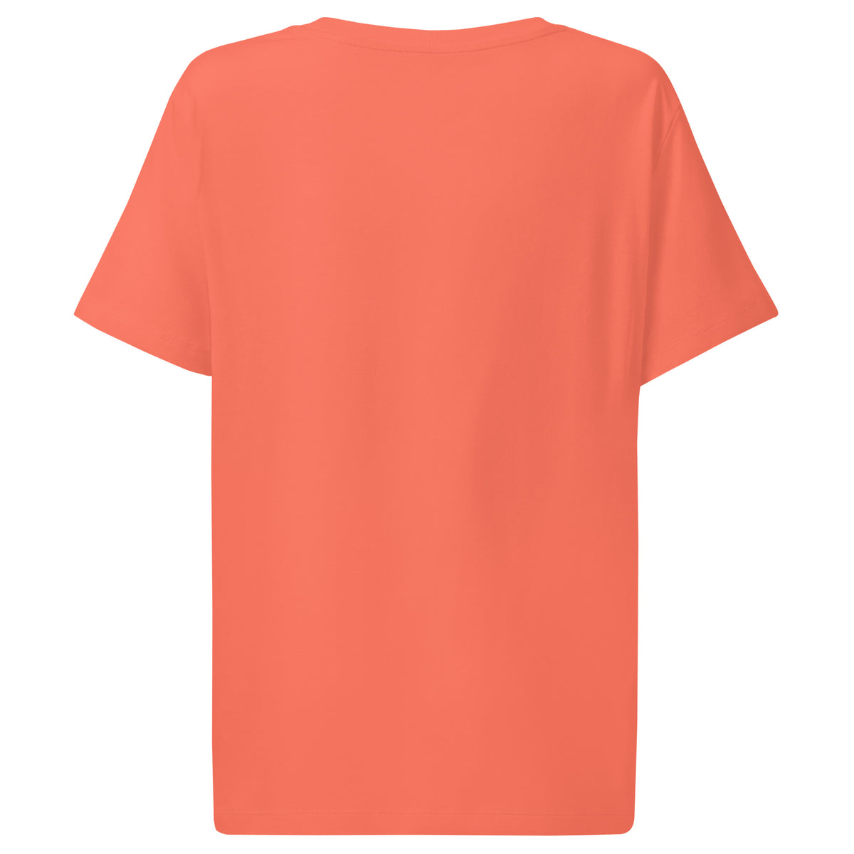 Plain back of orange t-shirt.