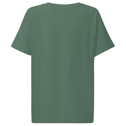 Plain back of green t-shirt.