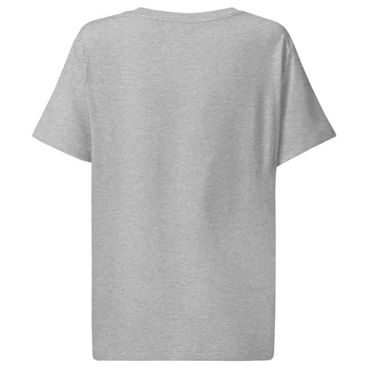Plain back of heather-gray t-shirt