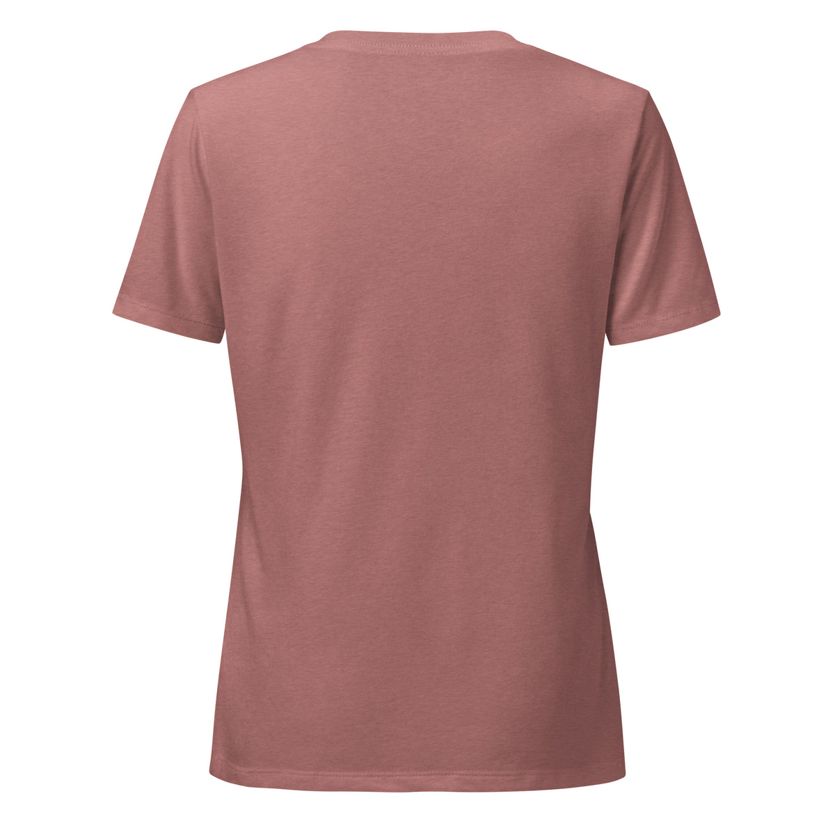 Plain back of mauve t-shirt.