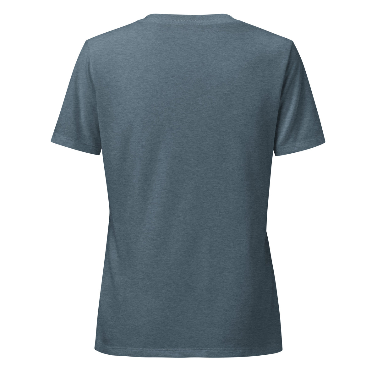 Plain back of blue t-shirt.