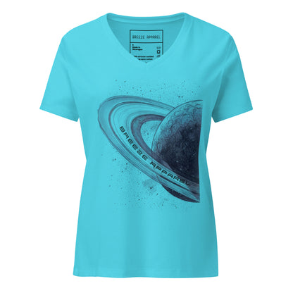 Turquoise t-shirt with graphic of blue planet.