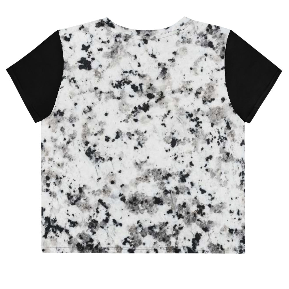 'Marble' all-over crop top
