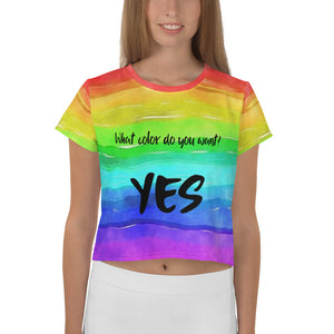 'What color?' all-over crop top