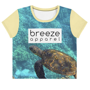 'Sea Turtle' all-over crop top
