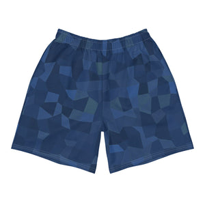 'Navy Mosaic' men's athleisure shorts