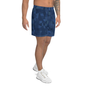 'Navy Mosaic' men's athleisure shorts