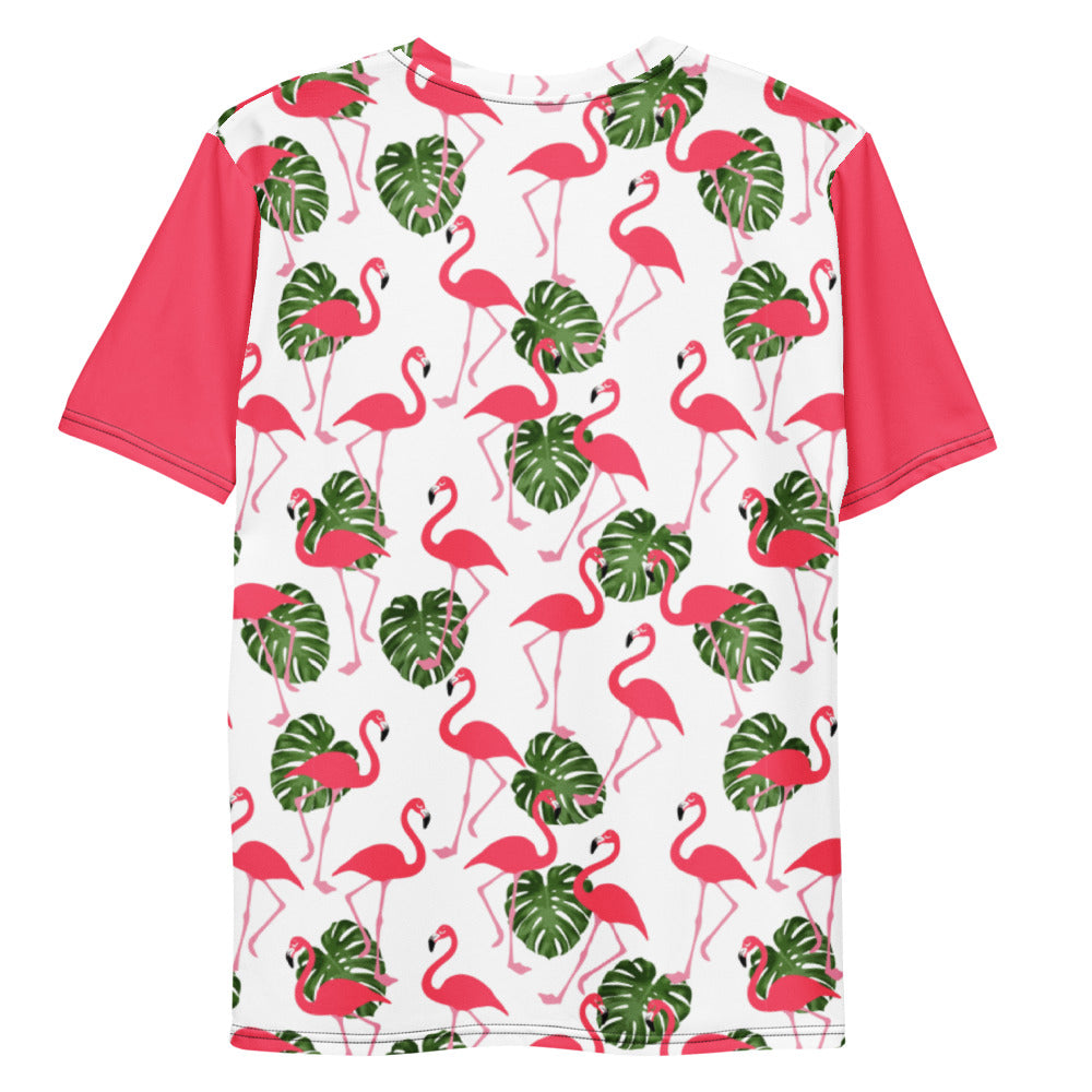'Flamingos' men's all-over t-shirt (white)