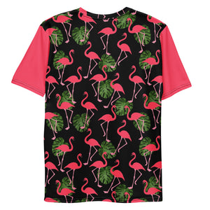 'Flamingos' men's all-over t-shirt (black)