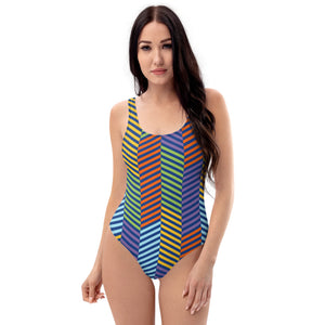 'Peacock' one-piece swimsuit