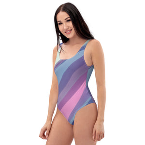 'Watercolor Purple' one-piece swimsuit