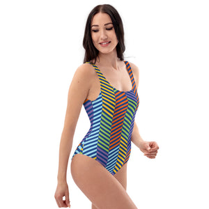 'Peacock' one-piece swimsuit