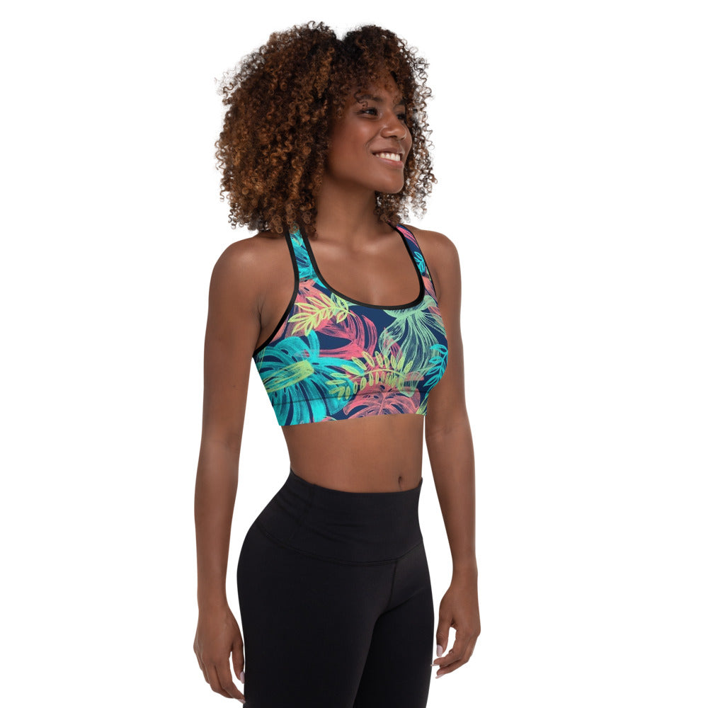 'Neotropical' padded sports bra