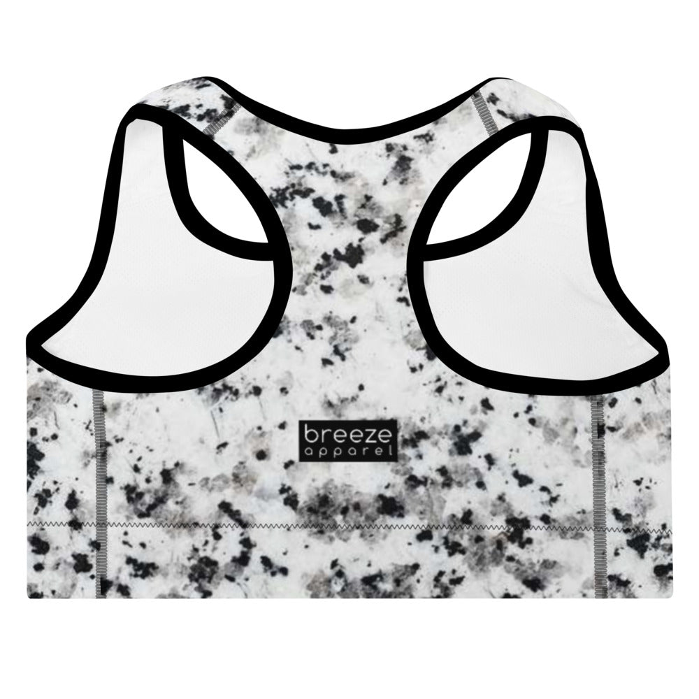 'Marble' padded sports bra