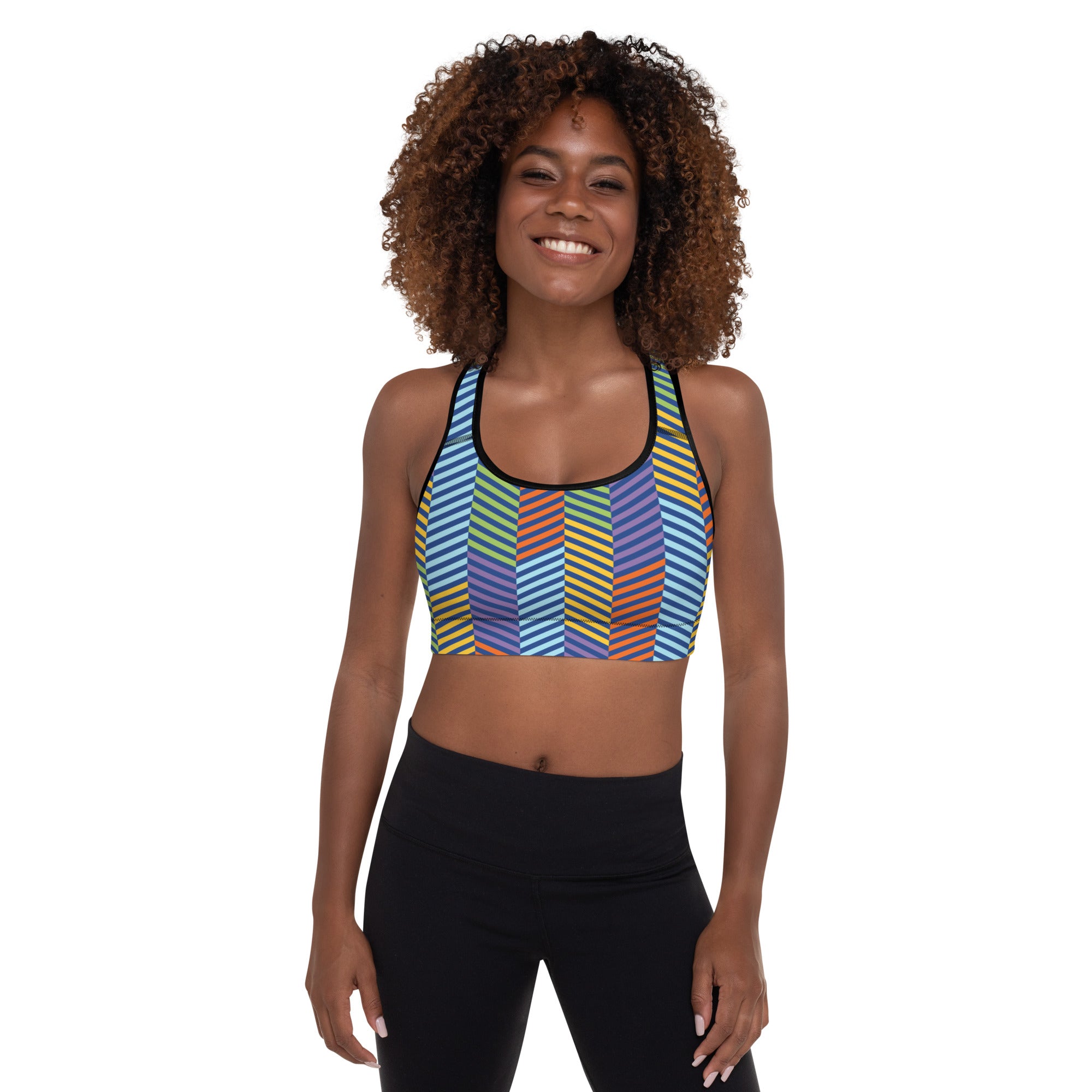 'Peacock' padded sports bra