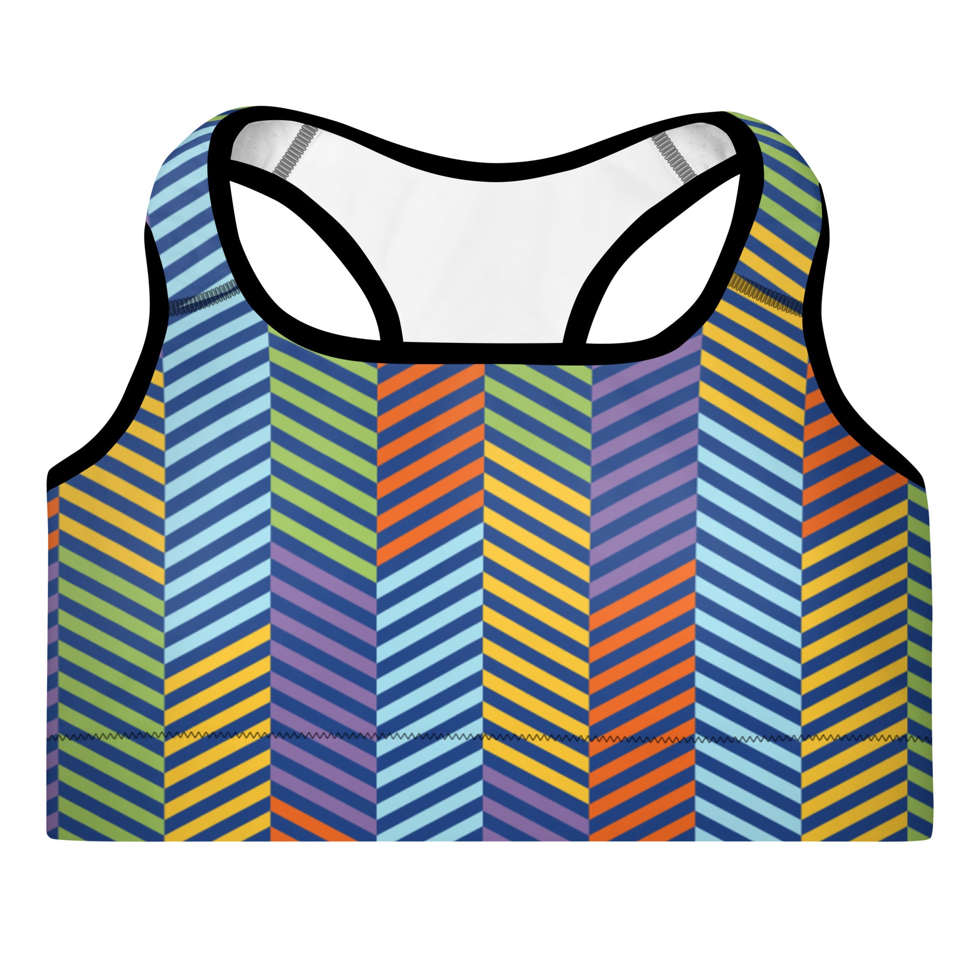 'Peacock' padded sports bra