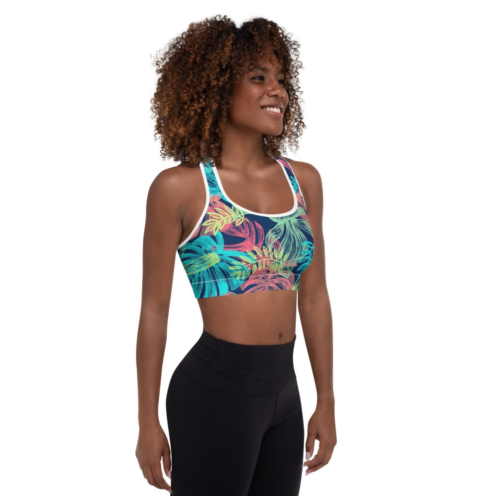 'Neotropical' padded sports bra