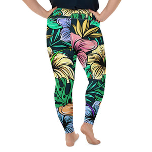 'Hibiscus' plus-size yoga leggings