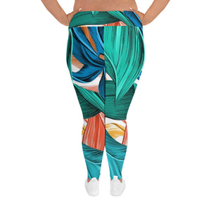 'Feelin' Tropical' plus-size yoga leggings