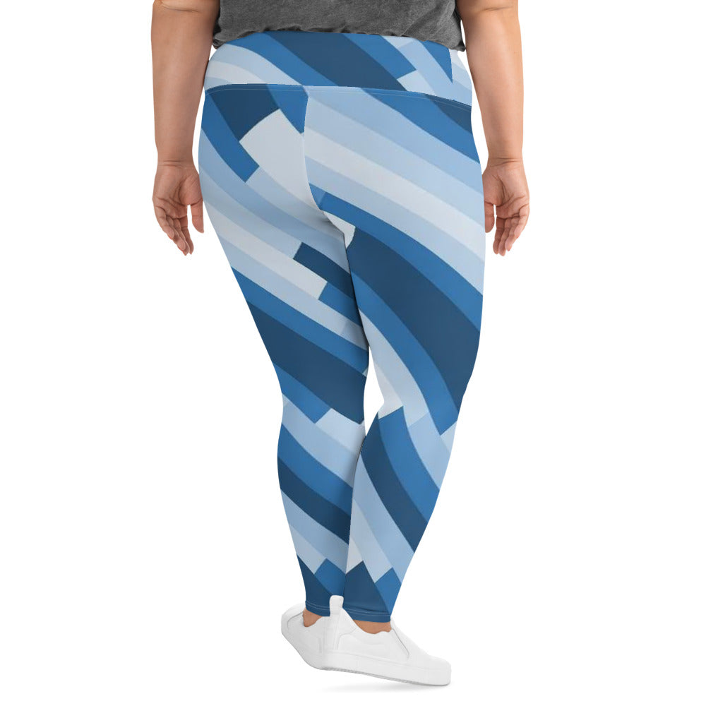 'Blue Rays' plus-size yoga leggings