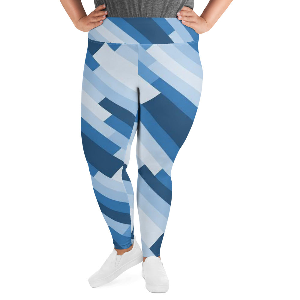 'Blue Rays' plus-size yoga leggings