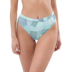 'Cyan Blue' high-waisted bikini bottom