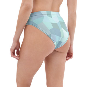 'Cyan Blue' high-waisted bikini bottom