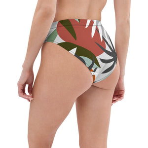 'Summer Bloom' high-waisted bikini bottom