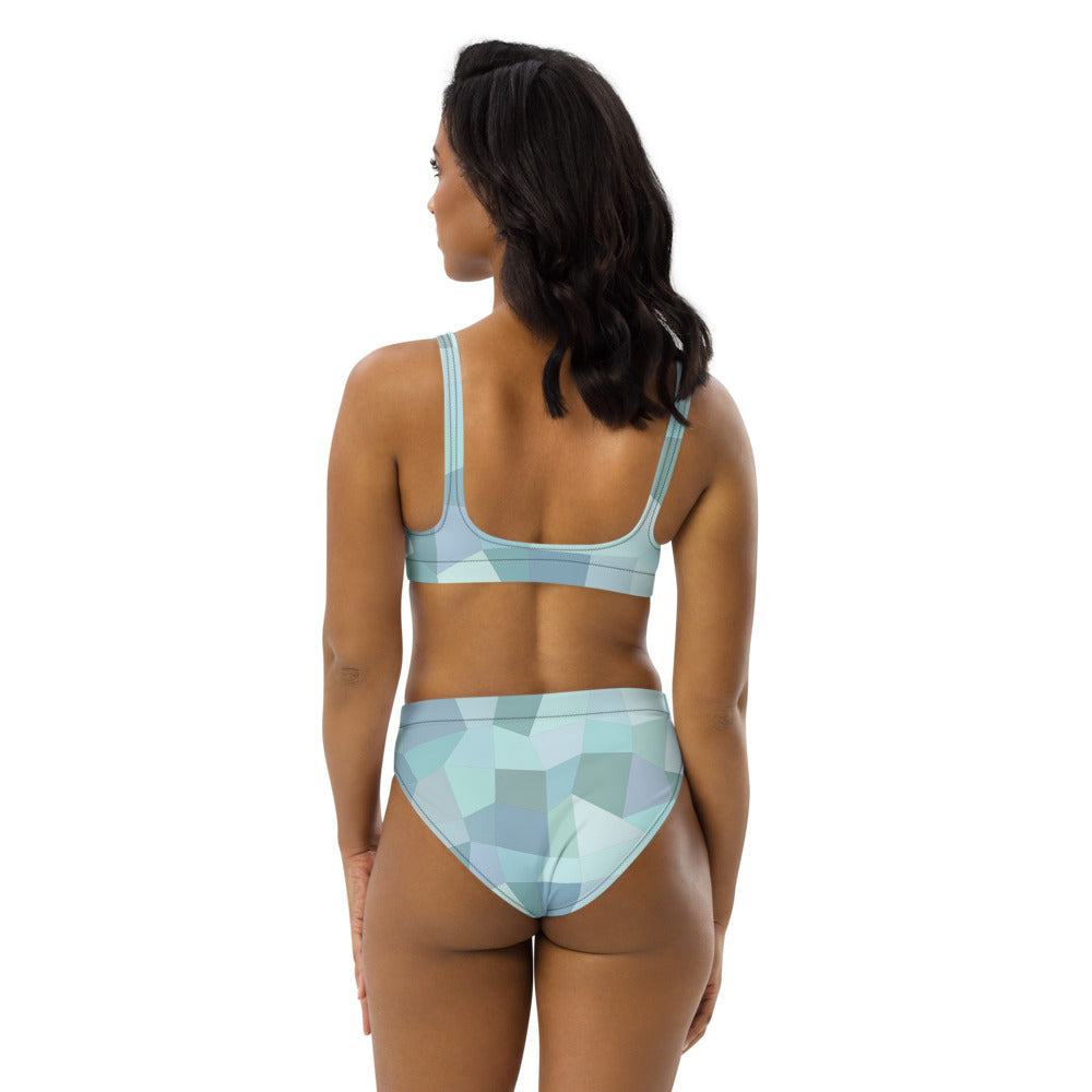 'Cyan Blue' high-waisted bikini