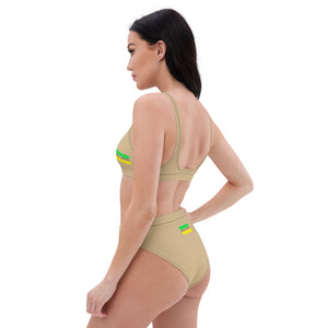 'Jamaican logo' high-waisted bikini