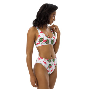 'Flamingos' high-waisted bikini