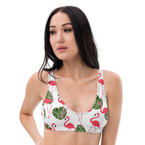 'Flamingos' padded bikini top