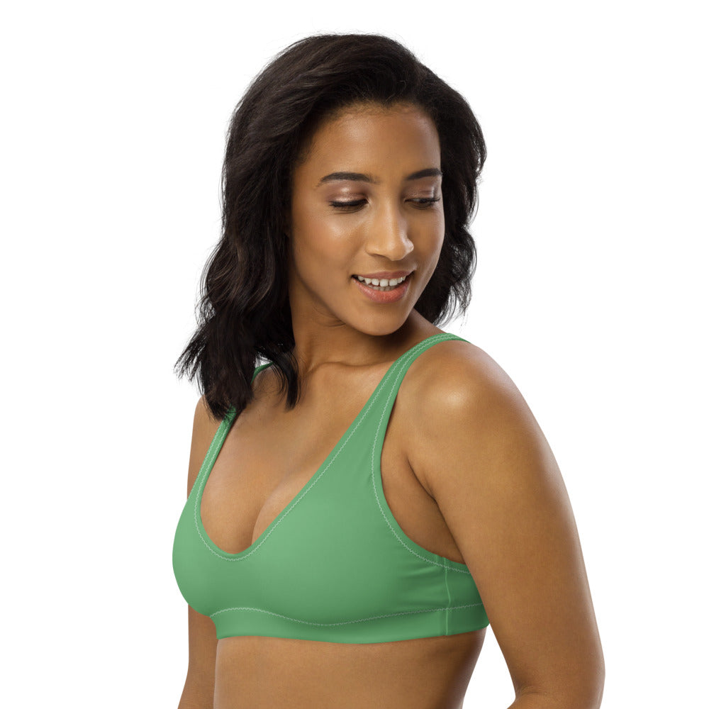 'Leaf Green' padded bikini top