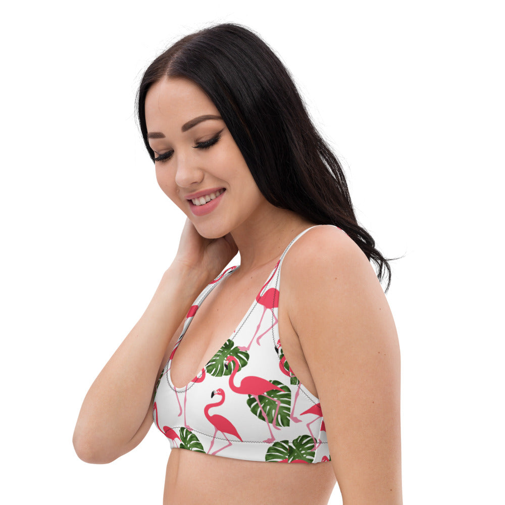 'Flamingos' padded bikini top