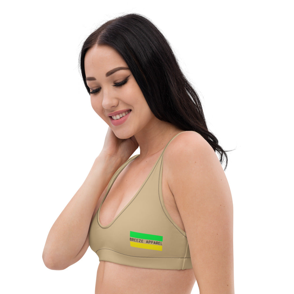 'Jamaican logo' padded bikini top