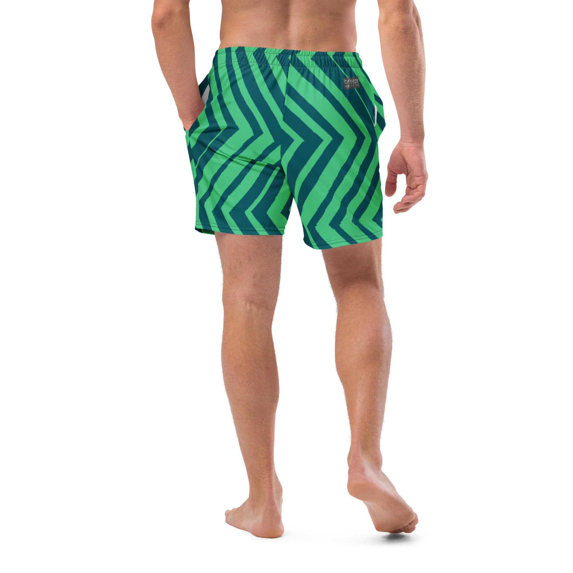 'Green Chevrons' men's swim trunks