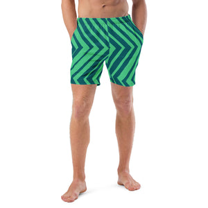 'Green Chevrons' men's swim trunks