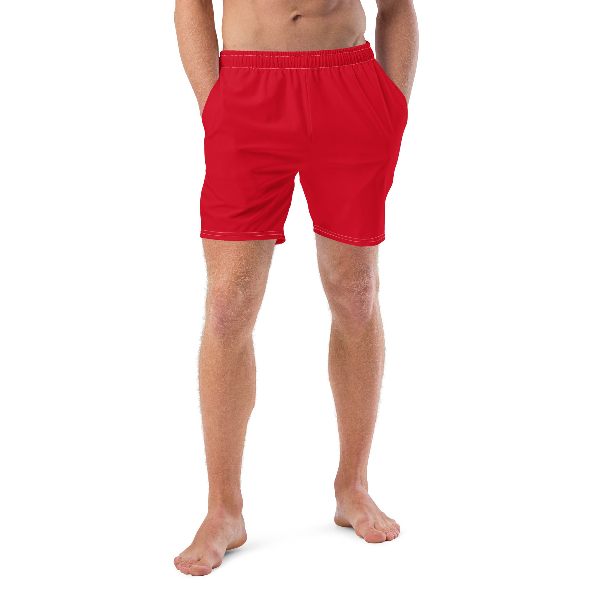 'Cherry Red' men's swim trunks