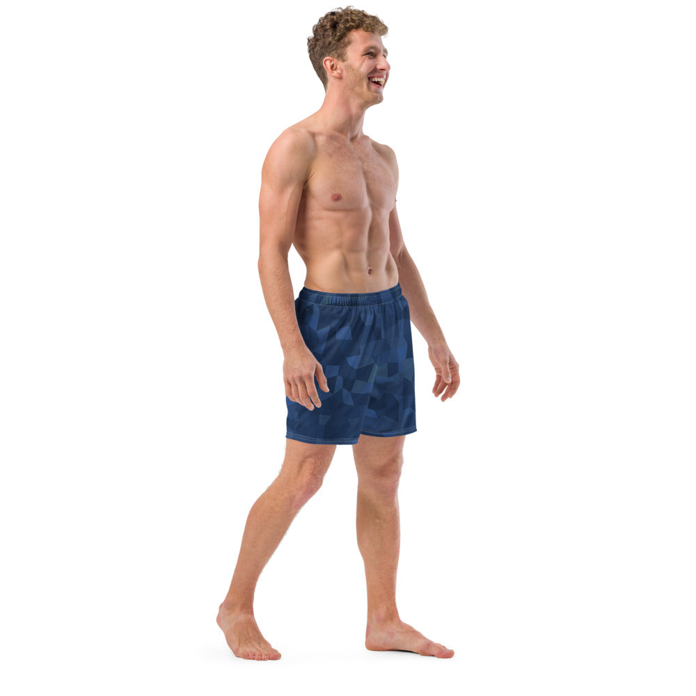 'Navy Mosaic' men's swim trunks