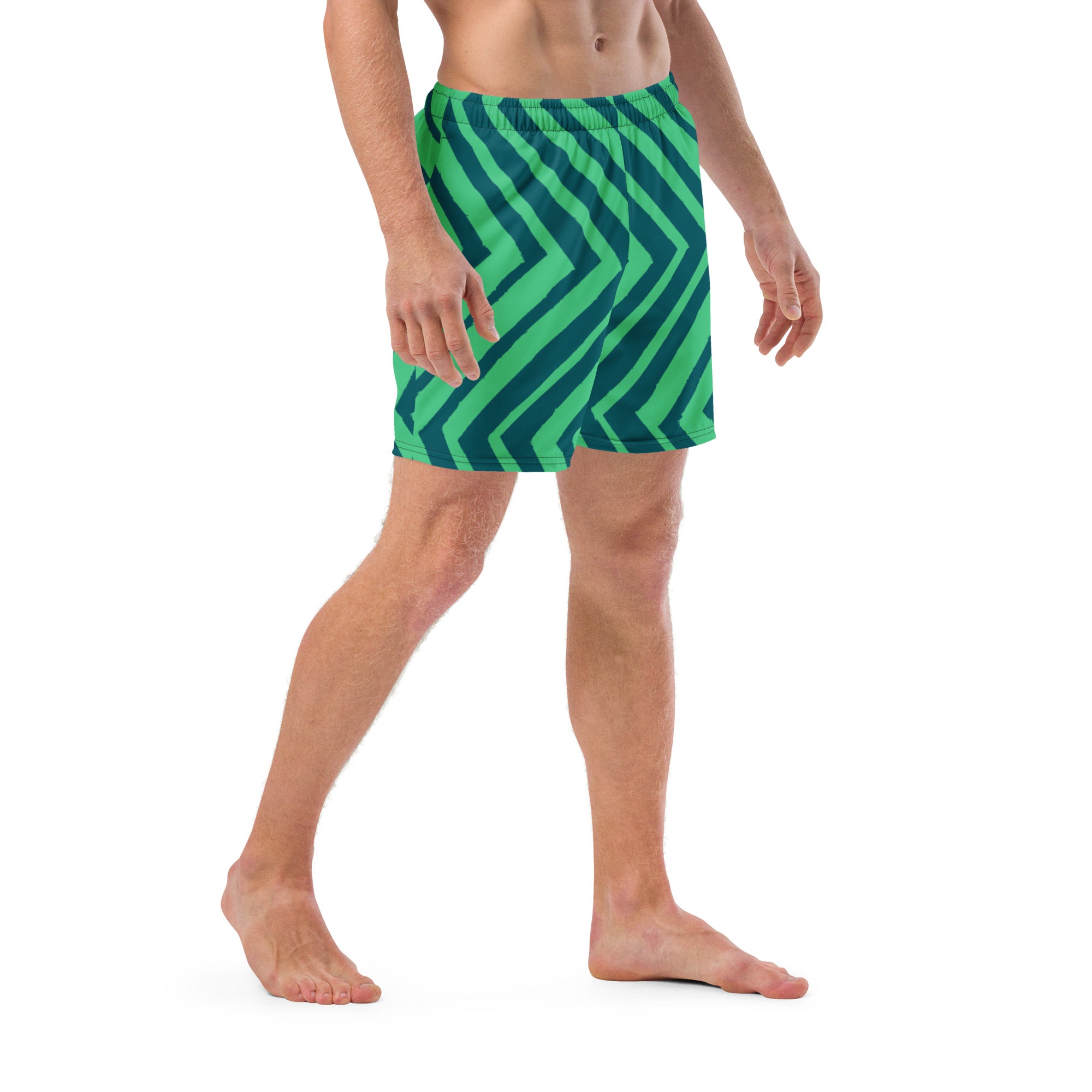 'Green Chevrons' men's swim trunks