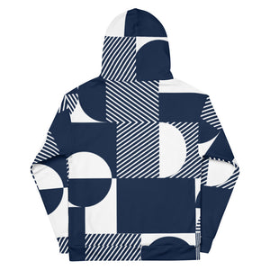 'Navy Geometrics' unisex hoodie