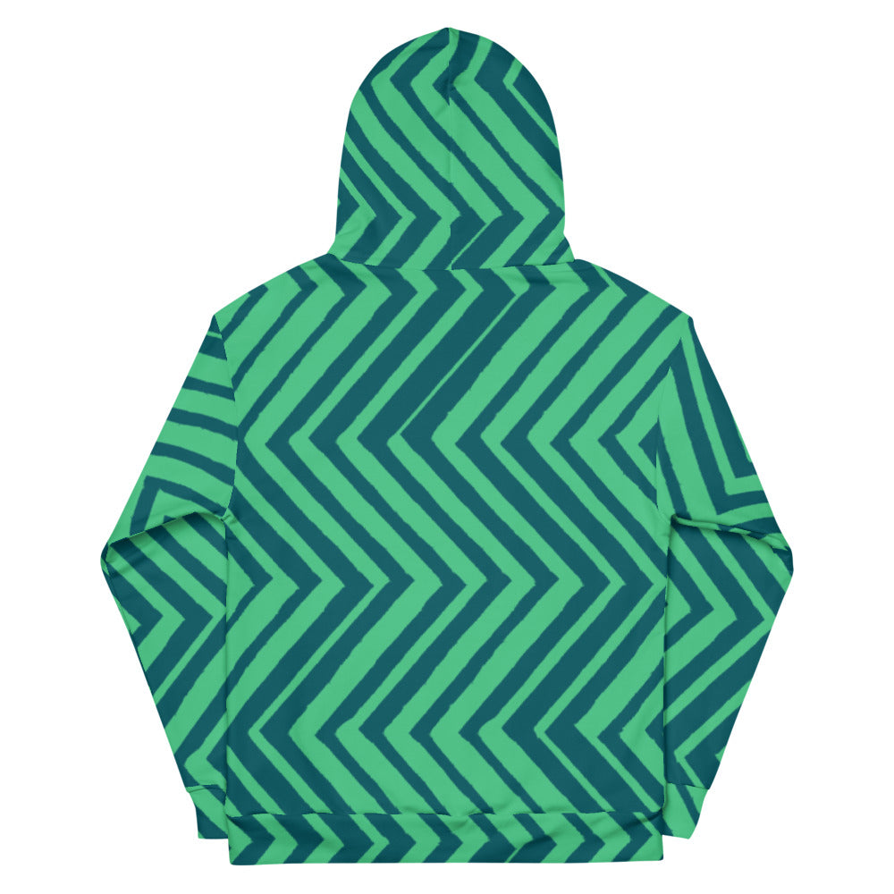 'Green Chevrons' unisex hoodie