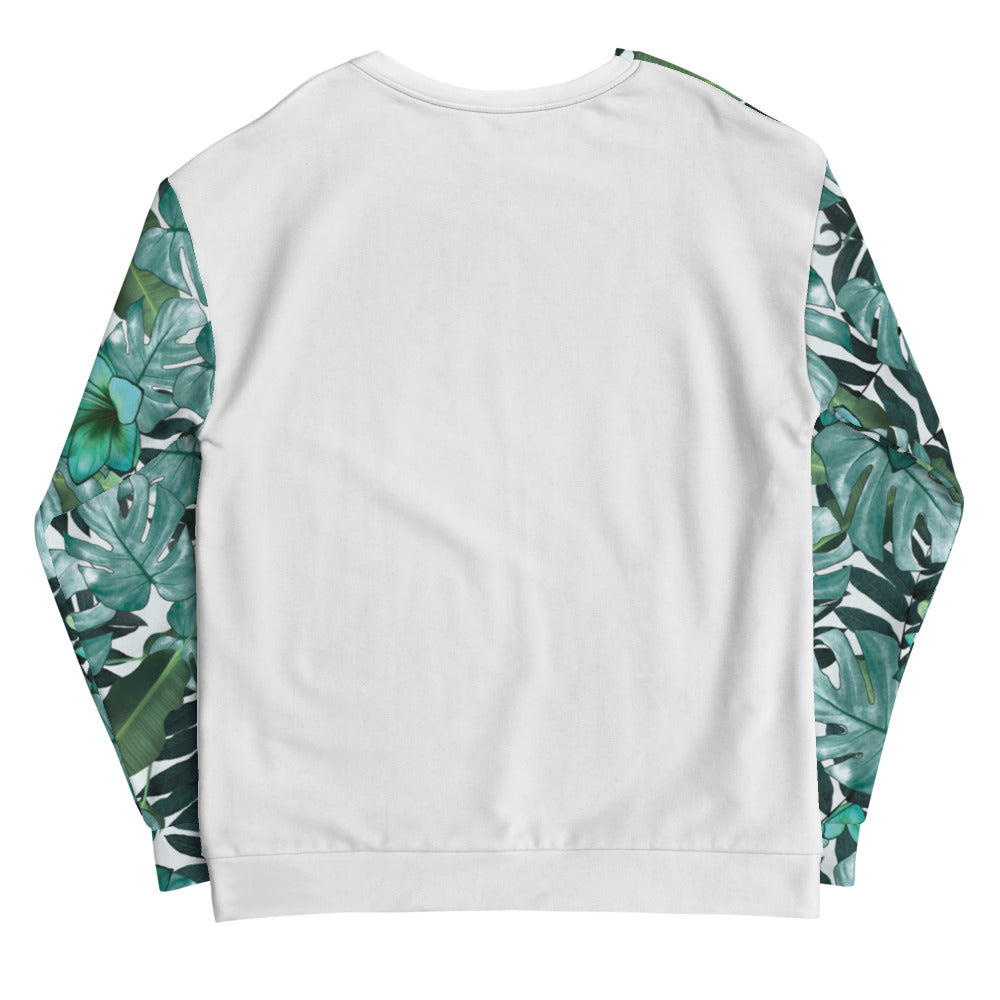 'Flora Verde' unisex sweatshirt (white)