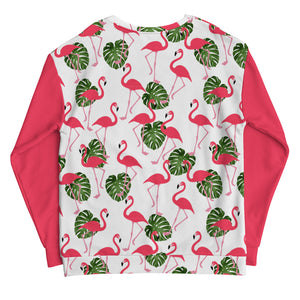'Flamingos' unisex sweatshirt (white)