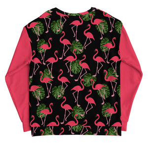 'Flamingos' unisex sweatshirt (black)
