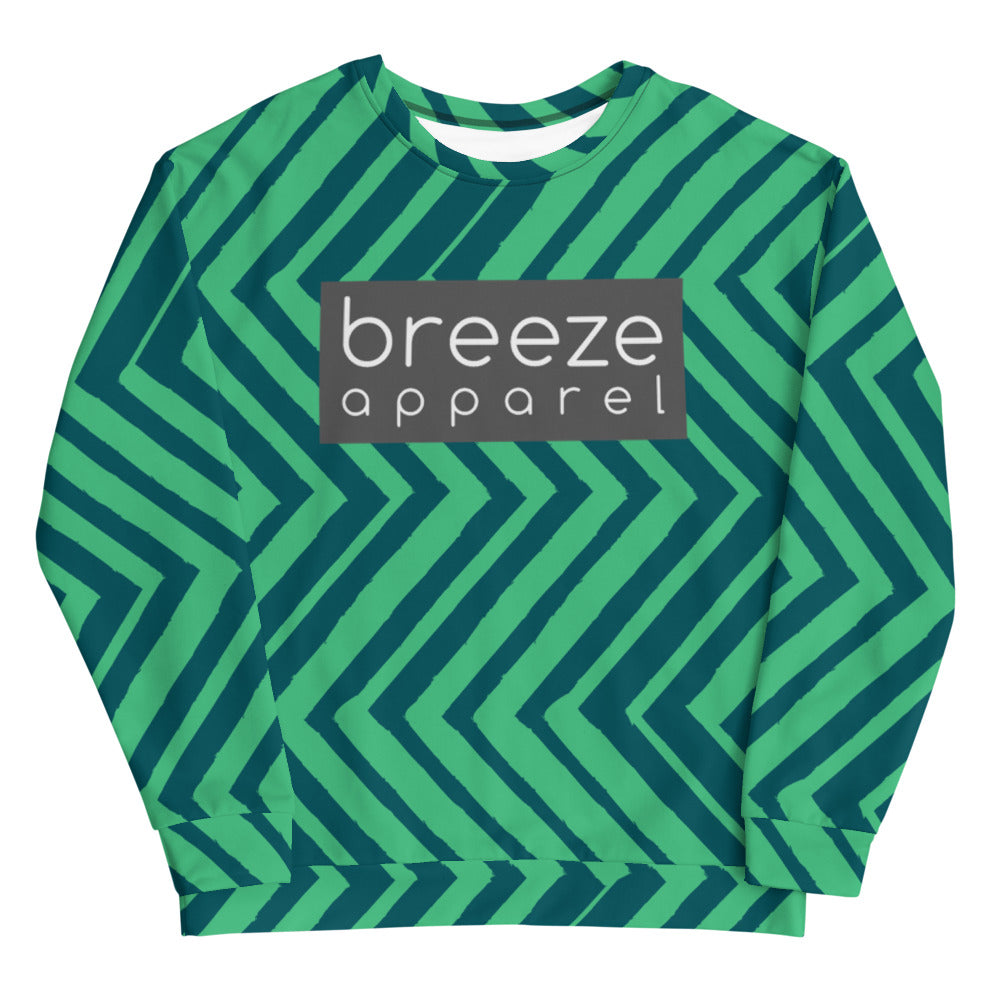 'Green Chevrons' unisex sweatshirt