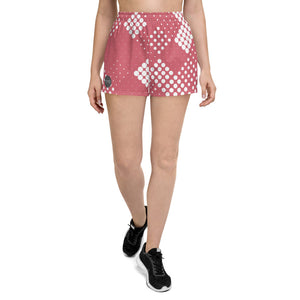 'Raspberry Geometric Pattern' women's athletic shorts