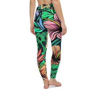 'Hibiscus' full-length yoga leggings